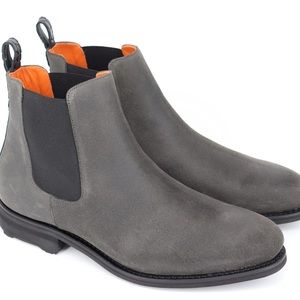 Real waxed suede leather chelsea boots
